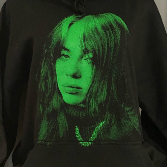 Women Billie Eilish / Green Face Hoodie - Picture 4 of 4